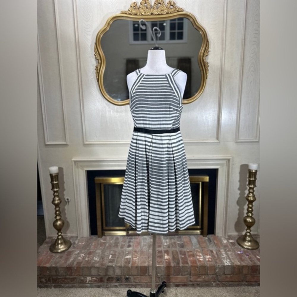 Eva Franco Striped Fit & Flare Dress - Plus Size 12